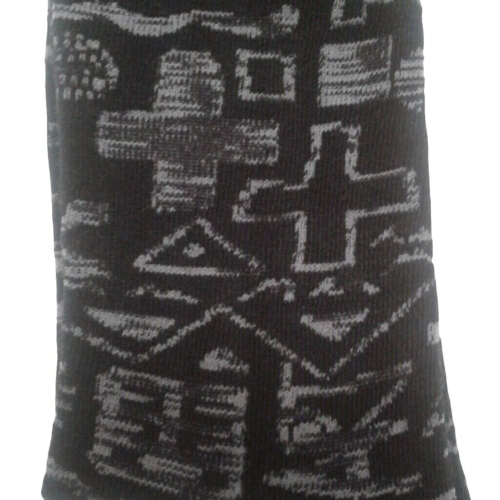Mossimo Size 6-12 Crew Socks Mens Black Gray Geometric Pattern